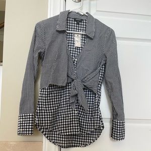 Express checkered blouse NWT